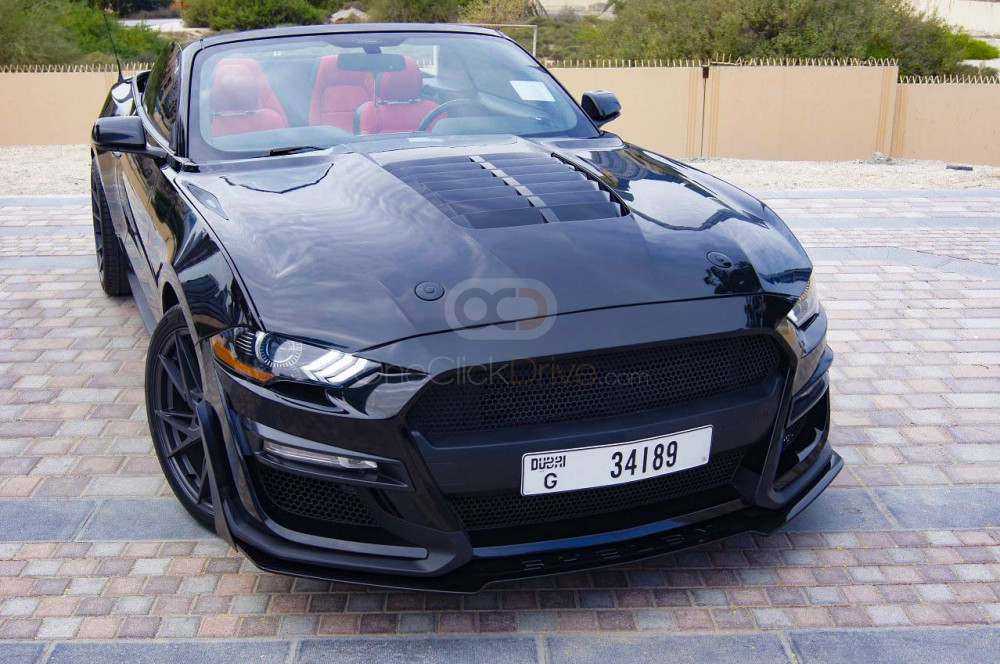 Rent Black Ford Mustang EcoBoost Convertible V4 in Dubai-pic_5