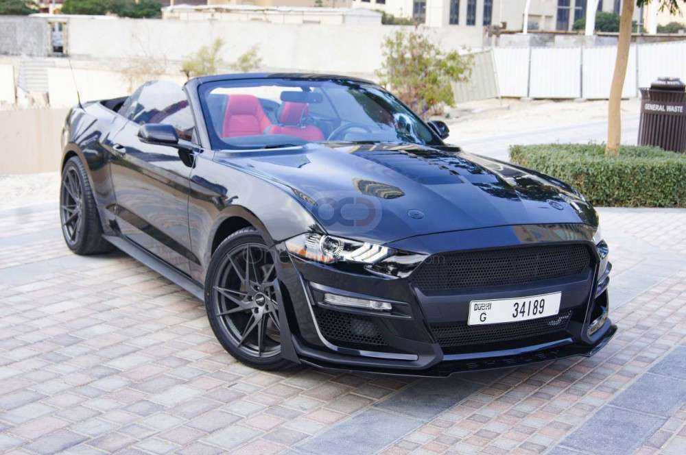Rent Black Ford Mustang EcoBoost Convertible V4 in Dubai-pic_2